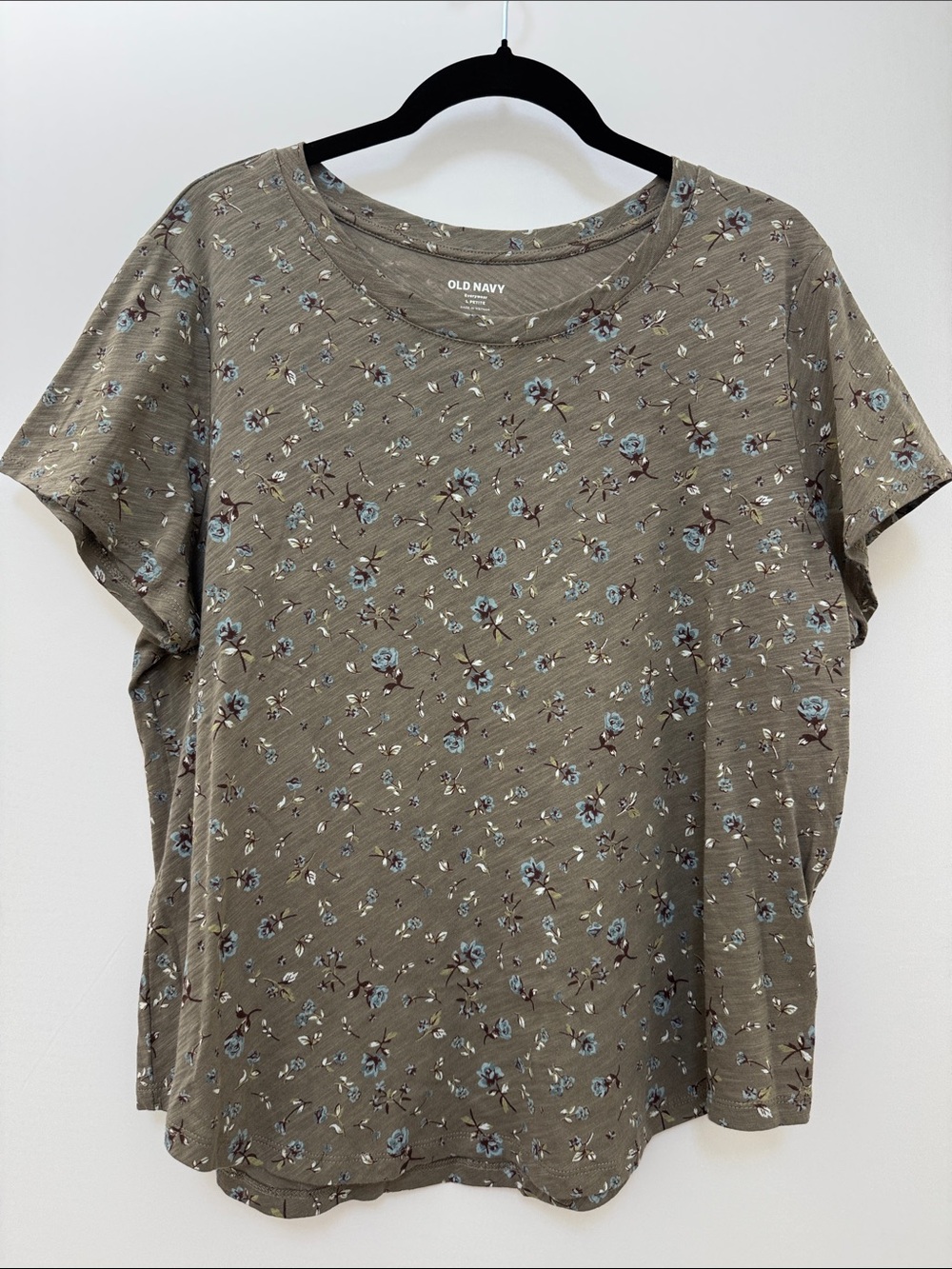 Old Navy Short Sleeve Tee with Blue Floral Print